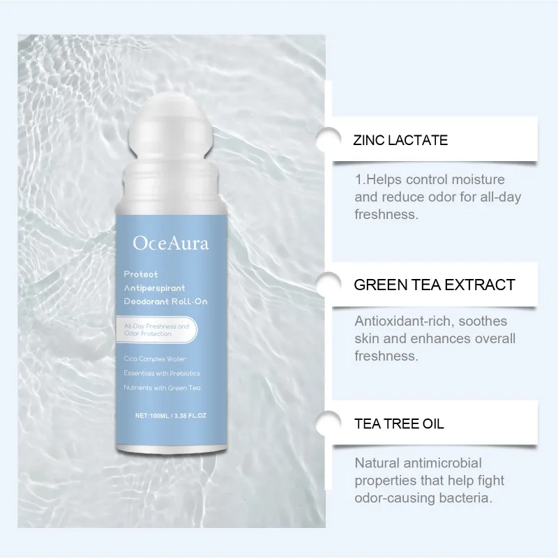 Protect Antiperspirant Deodorant Roll-On Relieves Armpit Body Odor Refreshing Antiperspirant Natural Fragrance Portable Product