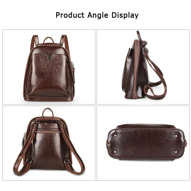Cobbler Legend Women Backpack Oil Wax Leather Cross Body Real Cowhide Student Knapsack Fashion Retro Female KnapsackShoulder Bag