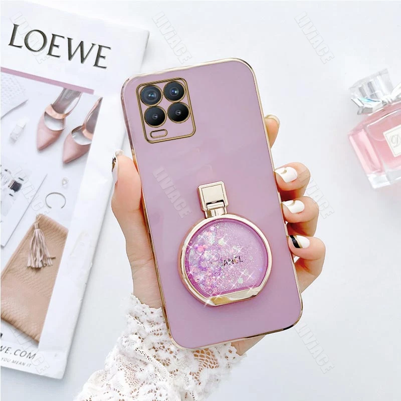 Quicksand Perfume Holder Phone Case with Stand Cover