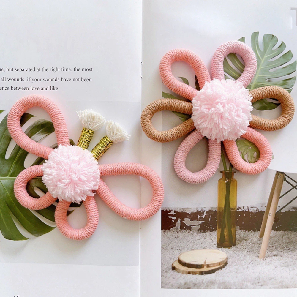 

Boho Flower Wall Decor Natural Cotton Yarn Daisy Wall Hanging Art Rustic Butterfly Wall Art for Home Office Nursery Kids Room