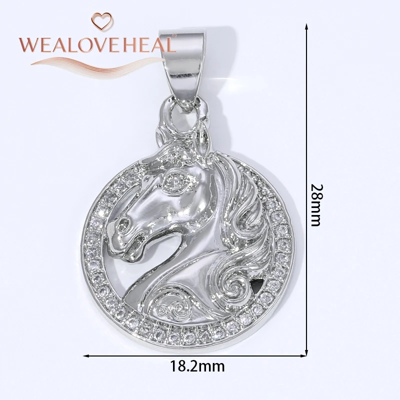 2026 mehrere Stile 18 Karat vergoldete Messing-Metall-Pferdeanhänger, eingelegter Zirkon-Pferde-Anhänger-Charm für Schmuckherstellungszubehör – Detail 34