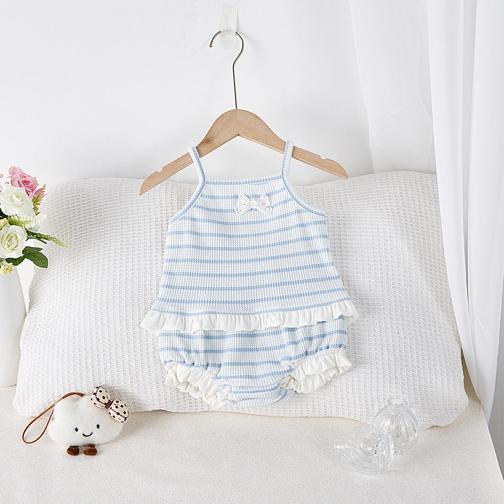 Cotton Baby Girls Summer Striped Camisole and Shorts
