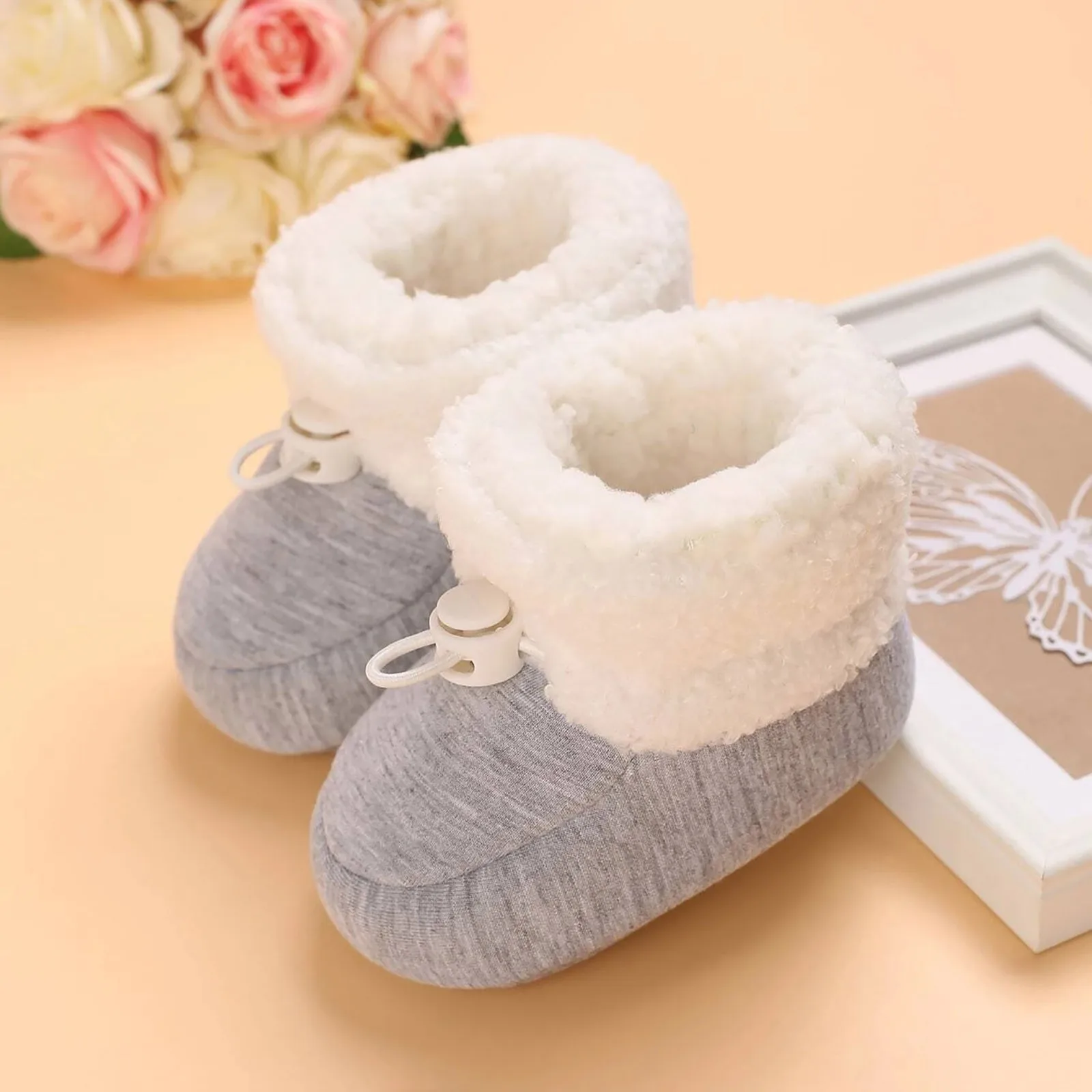 Baby Boots Boys and Girls Baby Winter Warm Soft Sole Ski-proof Children's Shoes Newborn Toddler Shoes First Walker Casual