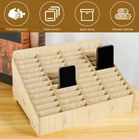 12/48-Grid Mobile Phone Storage Box Wood Multifunctional Phone Holder Desktop Organizer for Office Classroom Phone Management 2