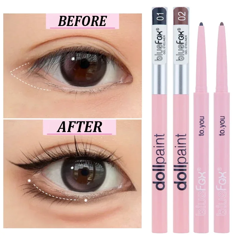 Waterproof Eyeliner Pencil Black Brown Lying Silkworm Pen Soft Easy Wear High Pigment Matte Eyeliner Lasting Shiny Eyes Makeup