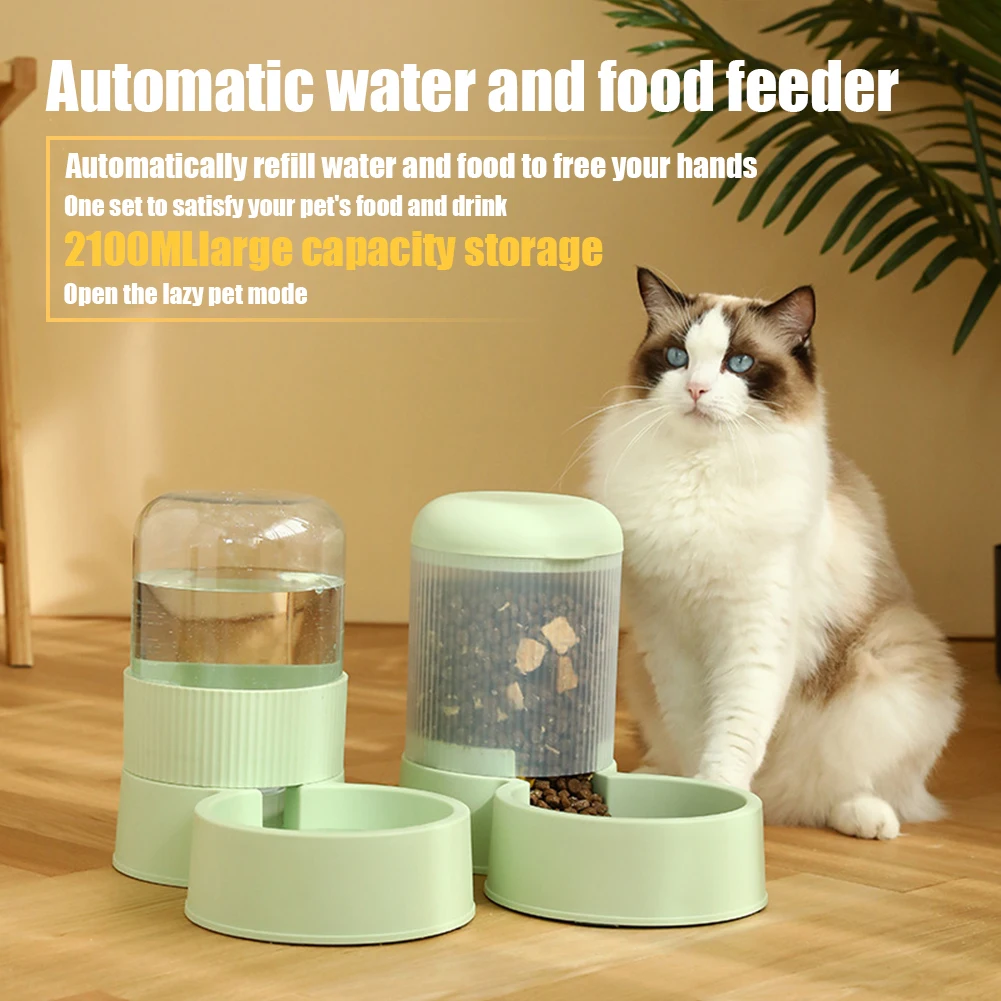 Dispenser automatico di cibo per gatti mangiatoie automatiche per gatti di grande capacità contenitori per alimenti per animali domestici facili da pulire Dispenser di cibo staccabile