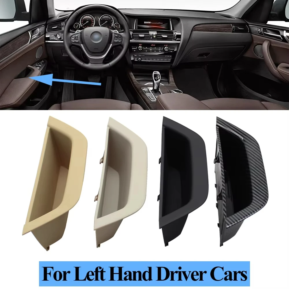 LHD Front Left Door Pull Handle Driver Door Armrest Panel Cover Storage Box For BMW X3 F25 X4 F26 2010-2016 51417250307 2