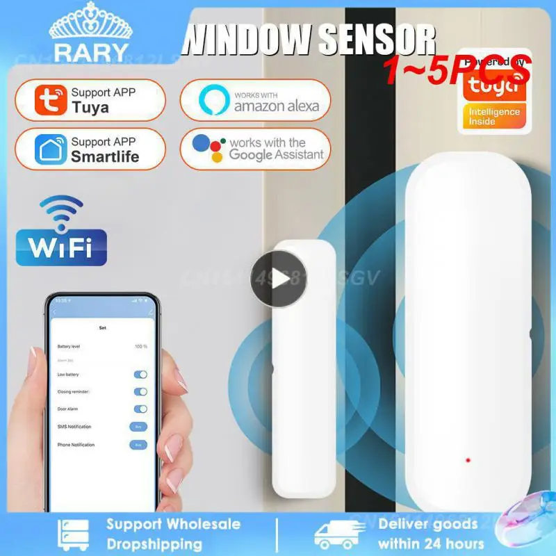 

1~5PCS Tuya WiFi Door Sensor Open/Close Detector Window Door Sensor APP Remote Control Linked Alarm Smartlife Support Alexa