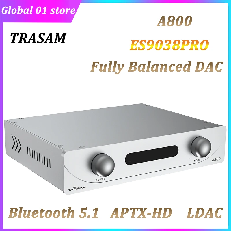 TRASAM ES9038Pro USB DAC Audio HiFi Balance Decoder XMOS XU208 DSD512 32Bit 384KHz Bluetooth 5.1 QCC5125 APTX HD LDAC AMP