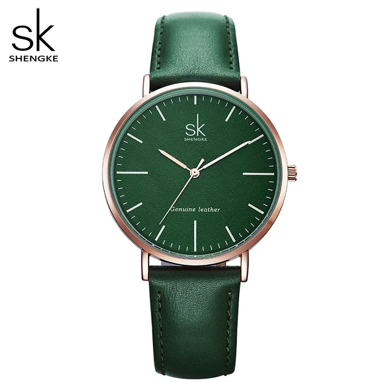 

NO.2 Shengke Genuine Leather Women Watches Luxury Brand Quartz Watch Casual Ladies Watches Women Clock Montre