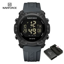 NAVIFORCE NF7104 Men's Fashion Silicone Strap Digital Sport Watch (BGY - BOX)