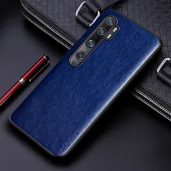Premium PU Leather Phone Case - Elegant Solid Color Design with Soft TPU & Hard PC Protection for Mi Note 10 Lite (Dark blue)