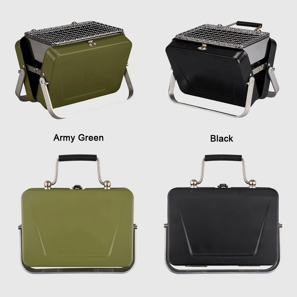 バーベキュー・調理用品 ATTACHE CASE TYPE GRILL M (2022LIMITED) Mini Stainless Steel Barbecue Grill, Suitcase Grill for Travel V