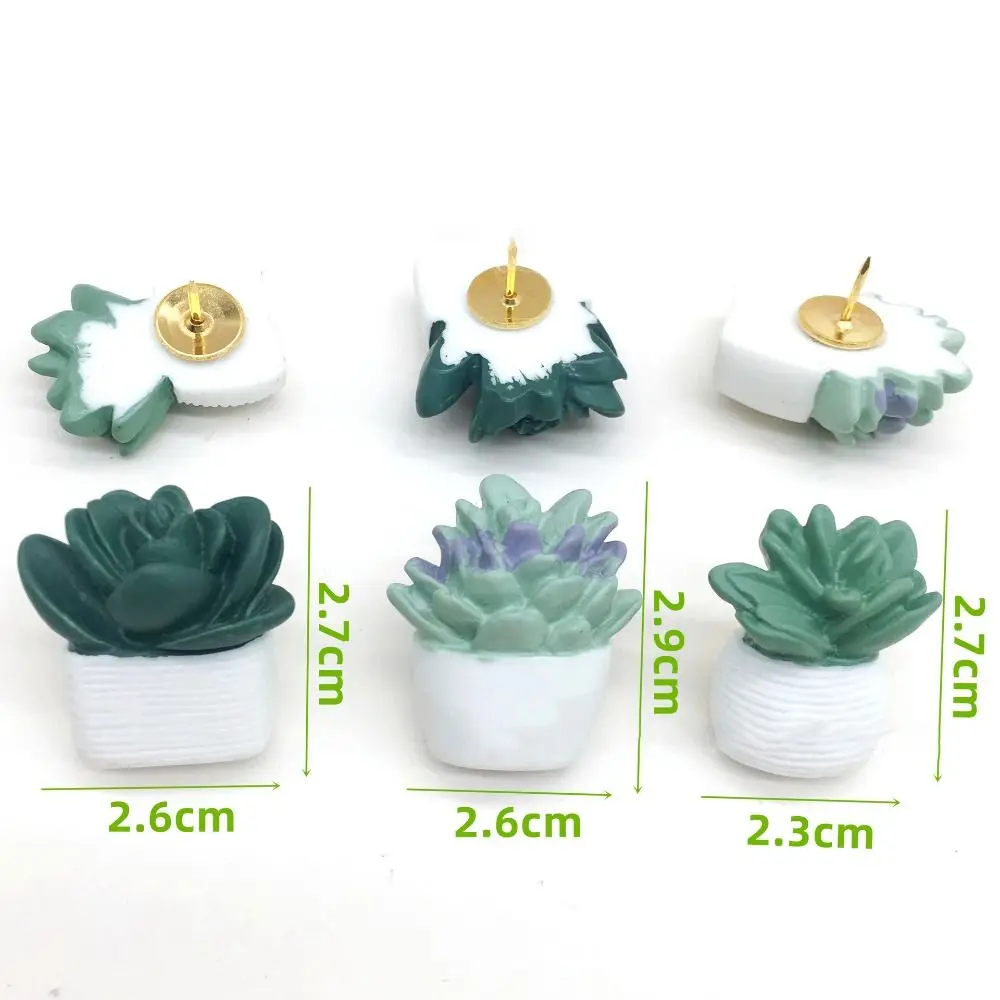 9/20개입 창의적인 다육식물 장 푸시핀 DIY 레진 보드 푸시핀 (상자 포함) 귀여운 압정 사진 벽 장식