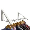 Wall Mounted Retractable Clothes Hanger Space Saving Self-adhesive Foldable Clothing Rack Drying Rack for Laundry Clothes 1