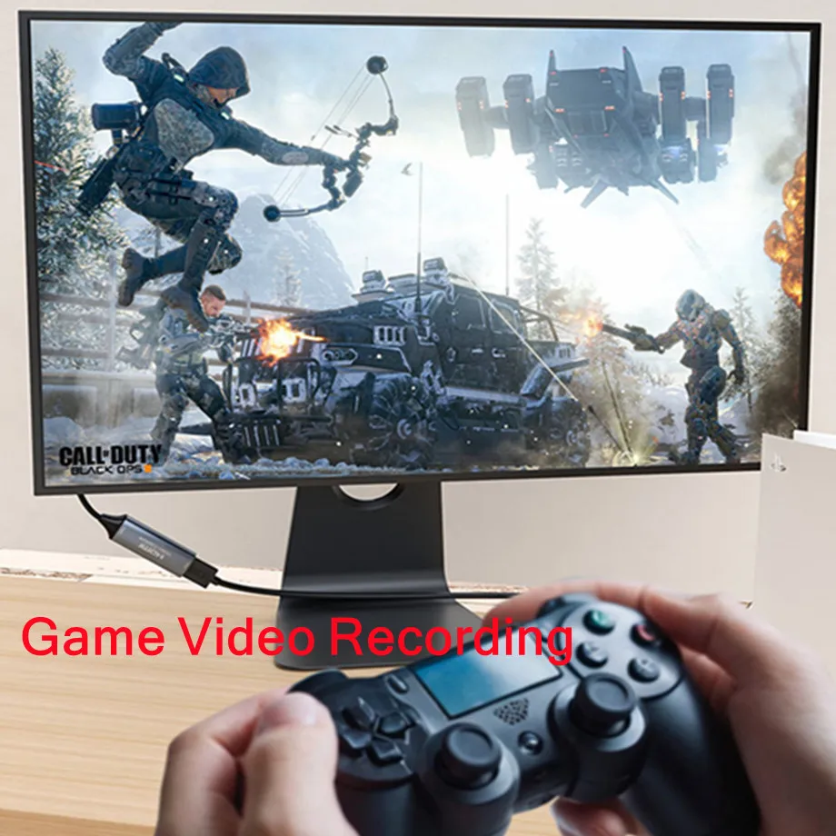 HDMI 비디오 캡처 카드, 맥북 PS4 PC 게임 DVD 카메라 녹화용, HDMI to USB 2.0, USB 3.0, USB-C 비디오 그래버 박스, 4K, 30Hz