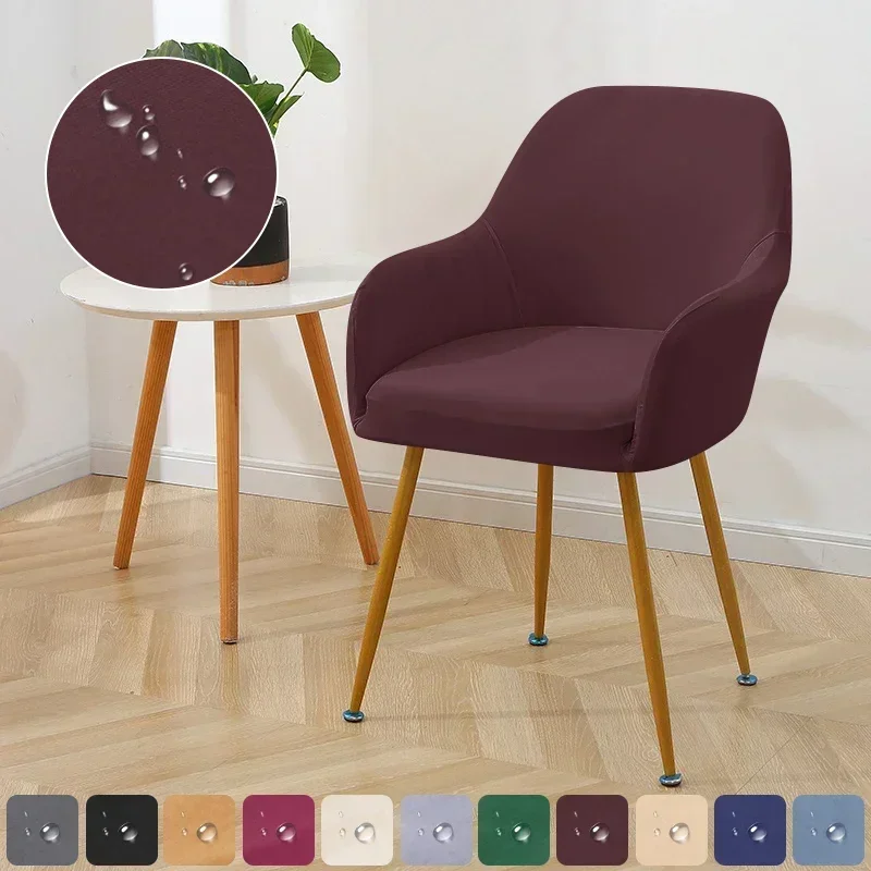 1pc Water Repellent Dining Chair Cover High Arm Spandex Elastic
