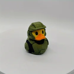 Durable Olive Green and Black Military - Themed Duck Statue for Indoor/Outdoor Decoration (Green)
