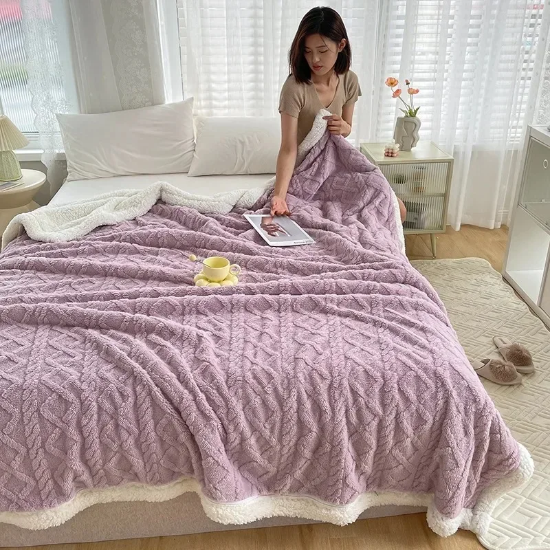 Wool Cotton Blanket Lambswool Coral Flannel Sofa Cover Nap Office Shawl Air Conditioning Small Blankets