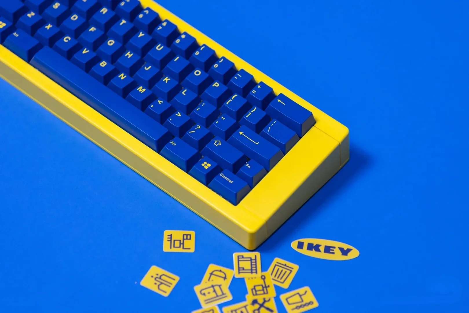 Jtk Ikey-amarelo Azul Tema Keycap Grupo Cores Abs Custom Keyboard Cap Cereja Perfil Key Cap Acessório Teclado Mecânico - Imagem 5