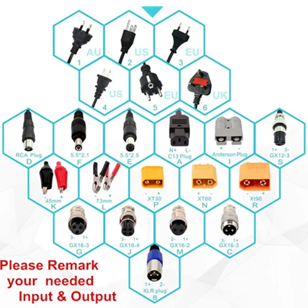 Chargeur multiport 50.4V 10A 12S Li-ion pour batterie vélo électrique