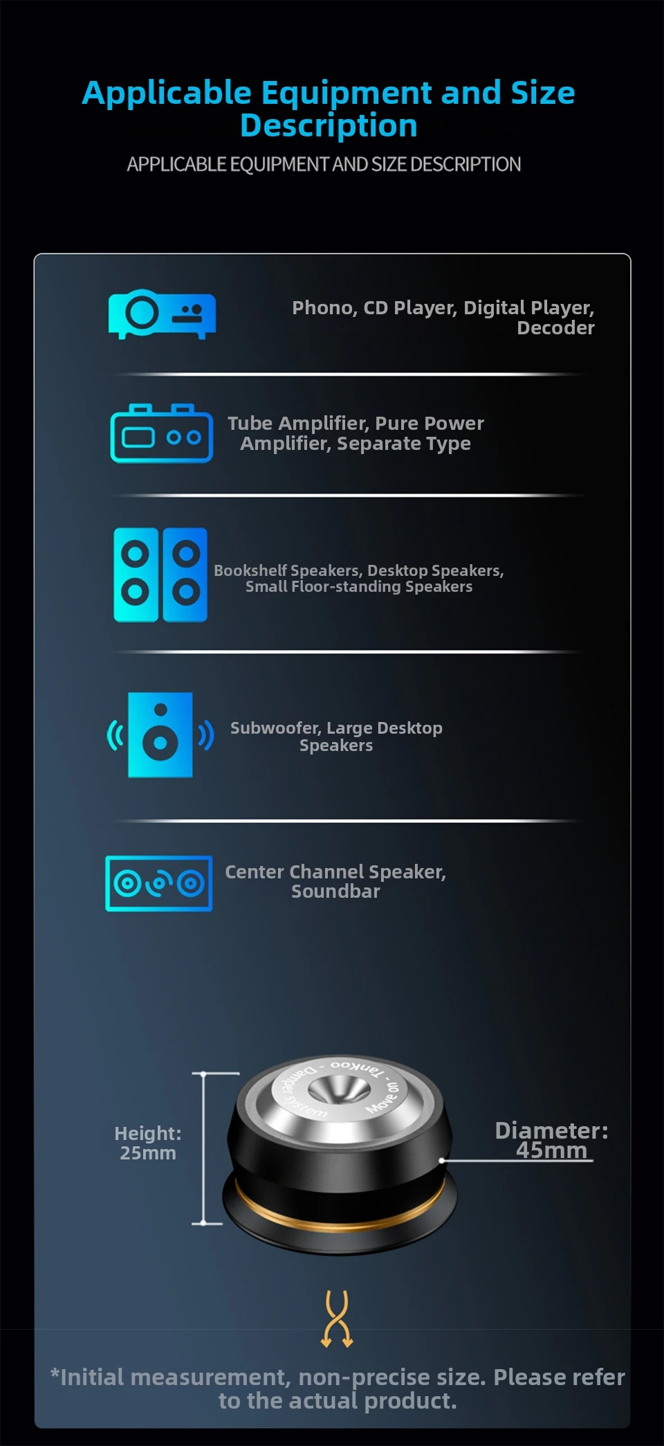 4er-Pack, Lautsprecher-Stoßdämpfer-Fußnagel, Subwoofer-Stoßdämpfer-Fußpolster für HI-FI AUDIO – Detail 7