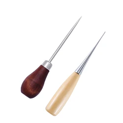 Wooden Handle Awl for Leather Crafting and Shoe Repair (AB)