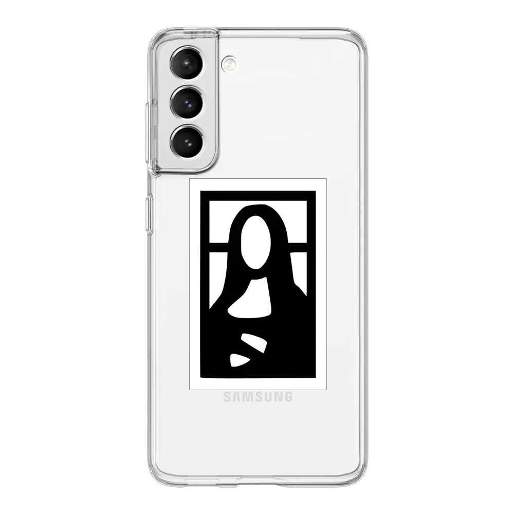 Aesthetic Art Soft Clear Phone Case with David and Mona Lisa Design