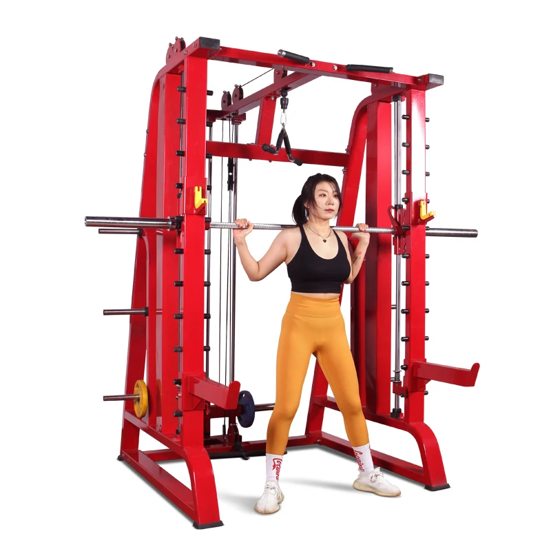 

Multi functional trainer barbell rack gym commercial squat rack fitness equipment smith machine