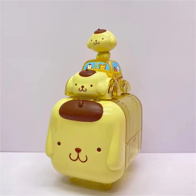 Funny Vehicle Family Series 2 Pompompurin Hello Kitty Kuromi Melody Pochacco Cinnamoroll Action Figure Dolls Toys Car Toys Model