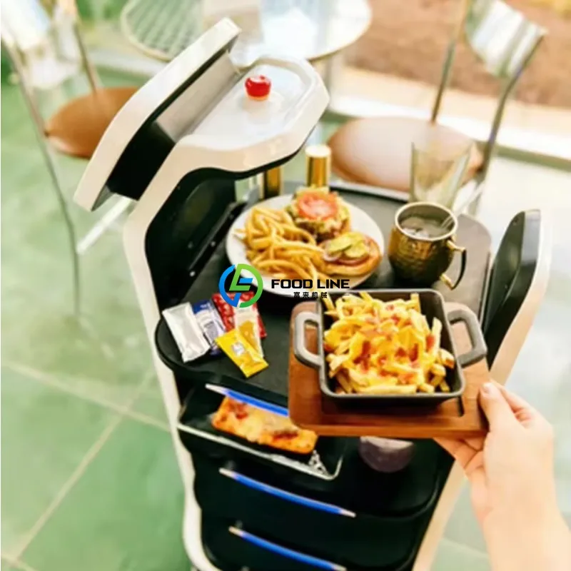 Robot di Servizio per Hotel e Ristoranti, Macchina Intelligente per la Navigazione Automatica e la Consegna di Cibo - immagine 3