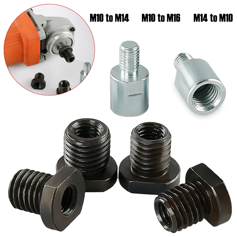 Angle Grinder Thread Conversion Adapter M10 M14 16 Nut Connecting Rod Internal to External Thread Power Tool DIY Accessories 1pc
