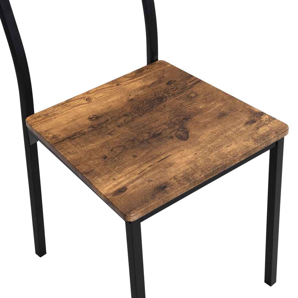 6-teiliges Esszimmer-Set im Industriestil mit Tisch, Stühlen und Bank, Robuste Holz-Stahl-Kombination für Zuhause, Küche, Esszimmer und Apartment – Detail 13