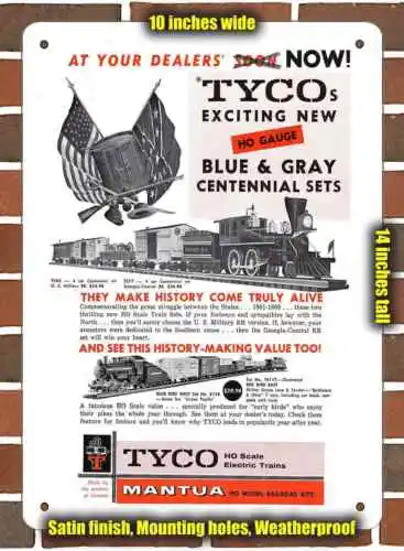 

Металл знак-1961 Tyco электрические поезда-10x14 дюймов