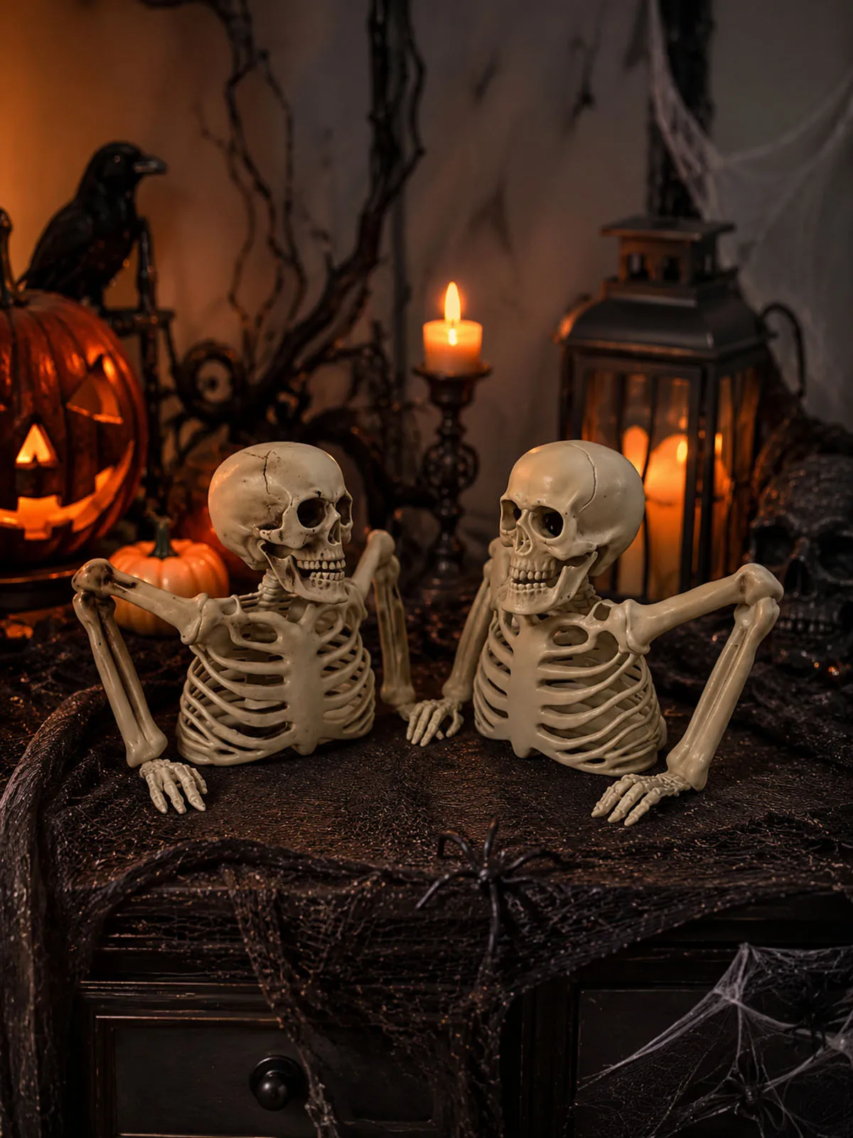 Halloween Half Skeleton Party, Terrifying Scene Decoration
