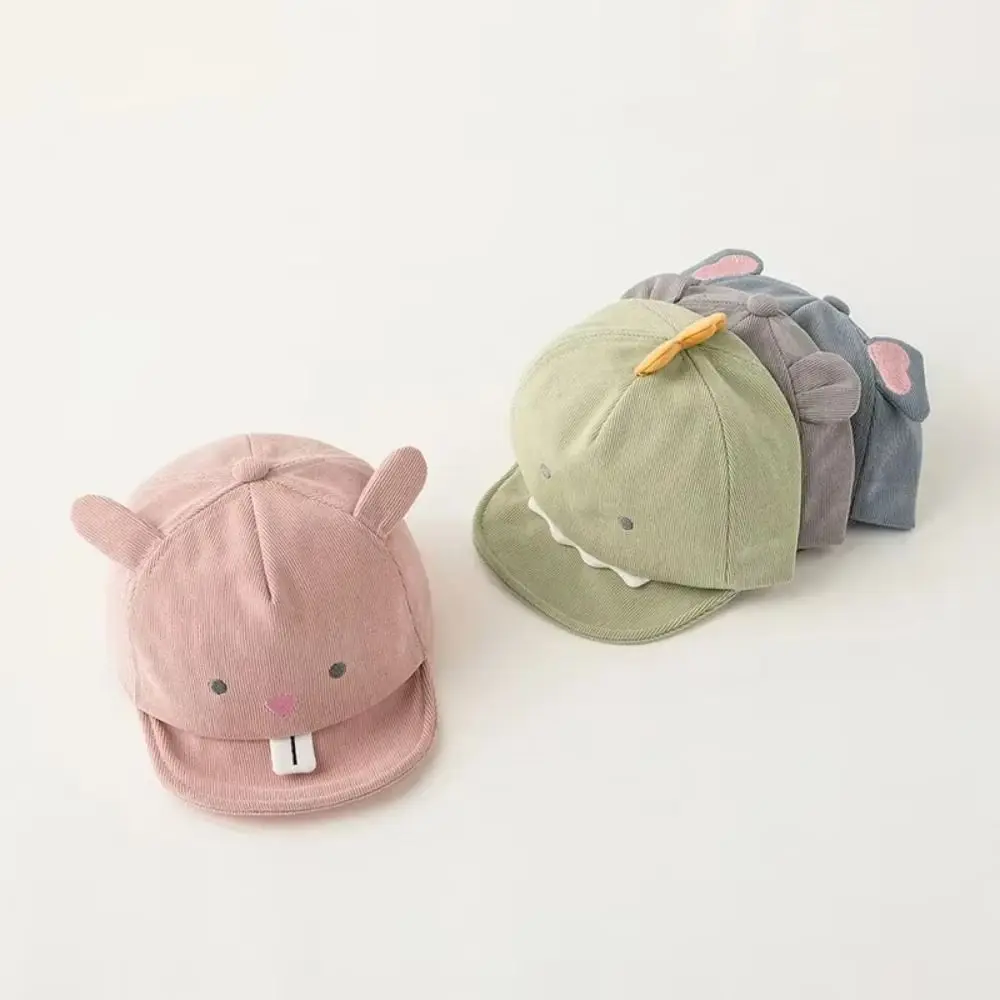 Cute Animal Baby Baseball Hat Solid Color Adjustable Cartoon Infant Peaked Cap Breathable Soft Brim Kids Sun Hats Spring