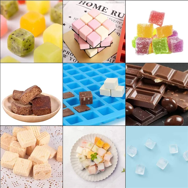 Gliving 126 Cavities Mini Square Silicone Mold/Chocolate Candy Mould for Gummy Jelly Truffles Pralines Caramels, Green