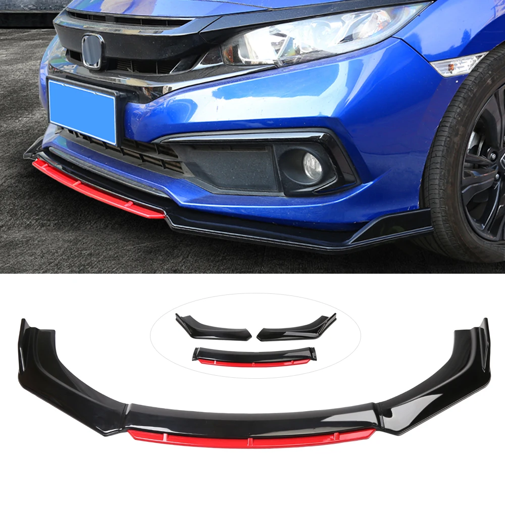 Universal Car Front Bumper Lip Chin Spoiler Splitter Diffuser Bodykit Exterior Accessories Parts 4Pcs/Set