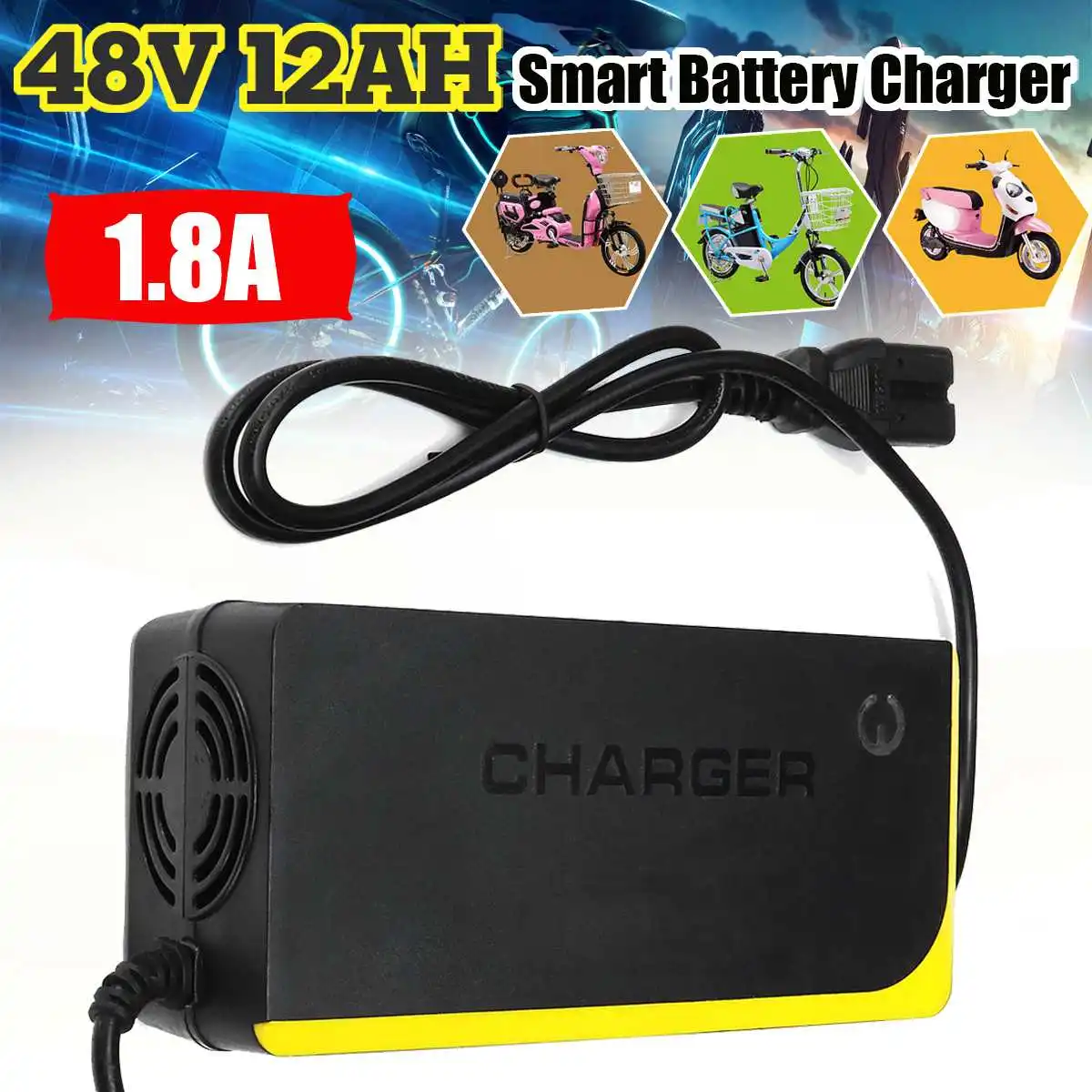 48v 12ah Lead Acid Battery Charger For Electric Bicycle Bike Scooters