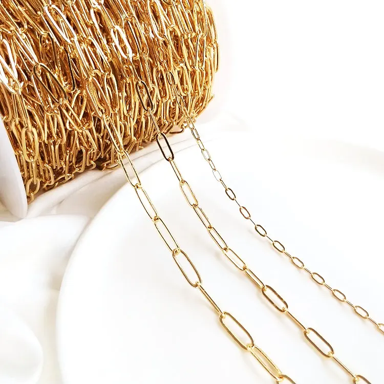 1Meter14KGoldColorPlatedLongOvalShapeNecklaceChainsJewelry