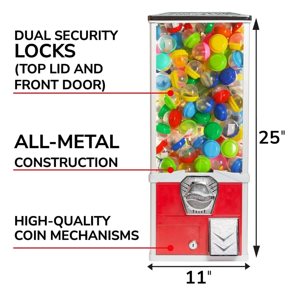 Vending Machine 2 Inch Round Capsules Gumballs Bouncy Balls - Red 2