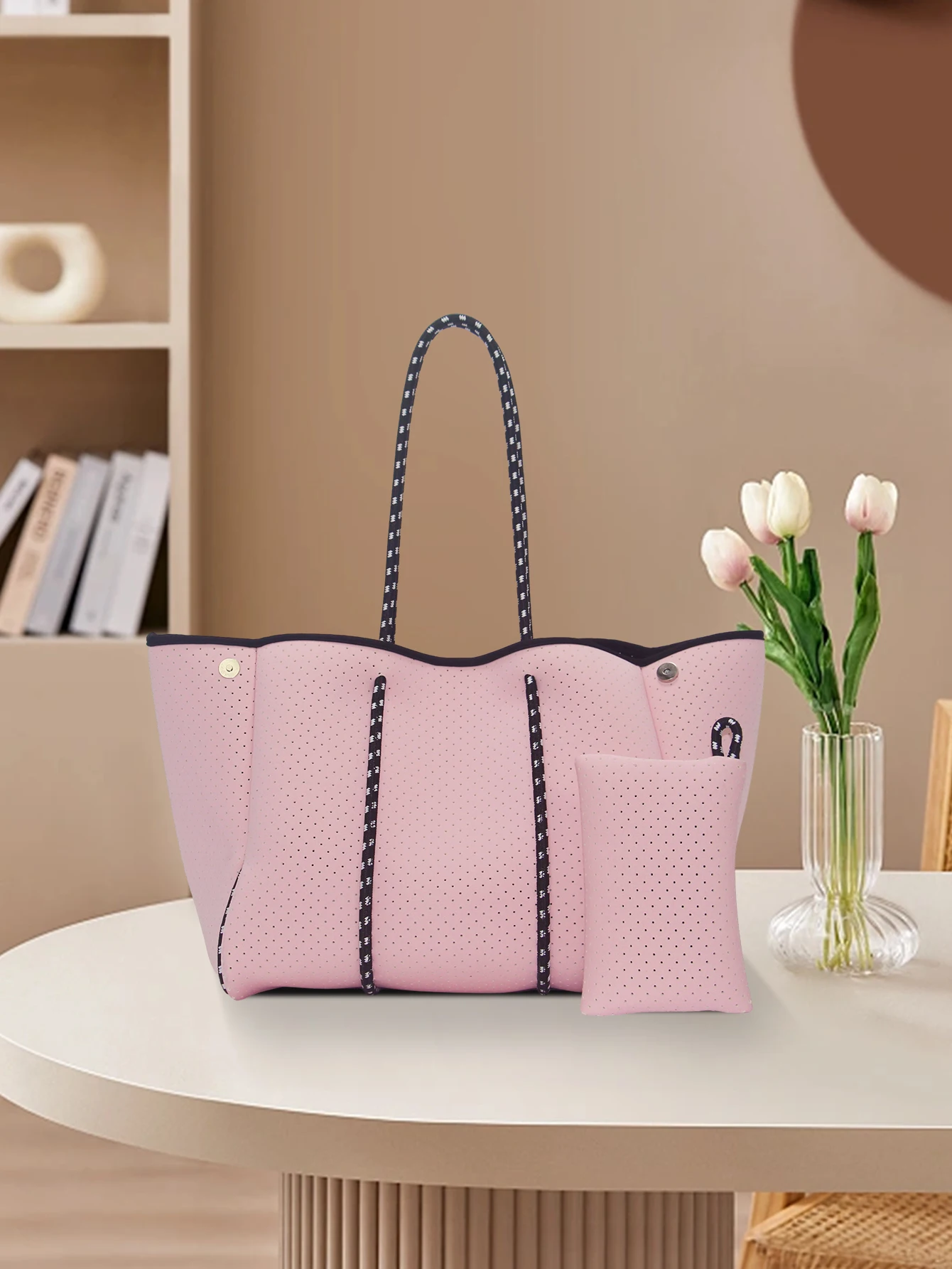 여성용 네오프렌 토트백 지갑, 핸드백 여성용 네오프렌 비치 대형 핸드백, 2024 핫 세일 