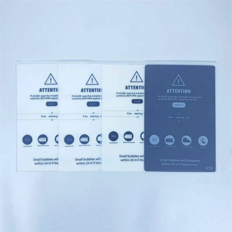 Vormir 50pcs TPU Privacy Hydorgel Film Sheets for iPhone 14 13 12 Pro Curved Screen Protector SS 890C Cut Machine HD Blue Films