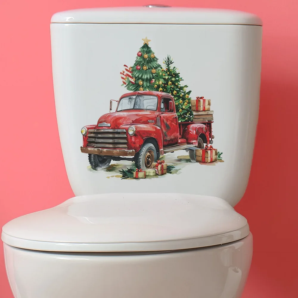 Christmas car Christmas tree Bedroom toilet stickers home decoration wall stickers self-adhesive
