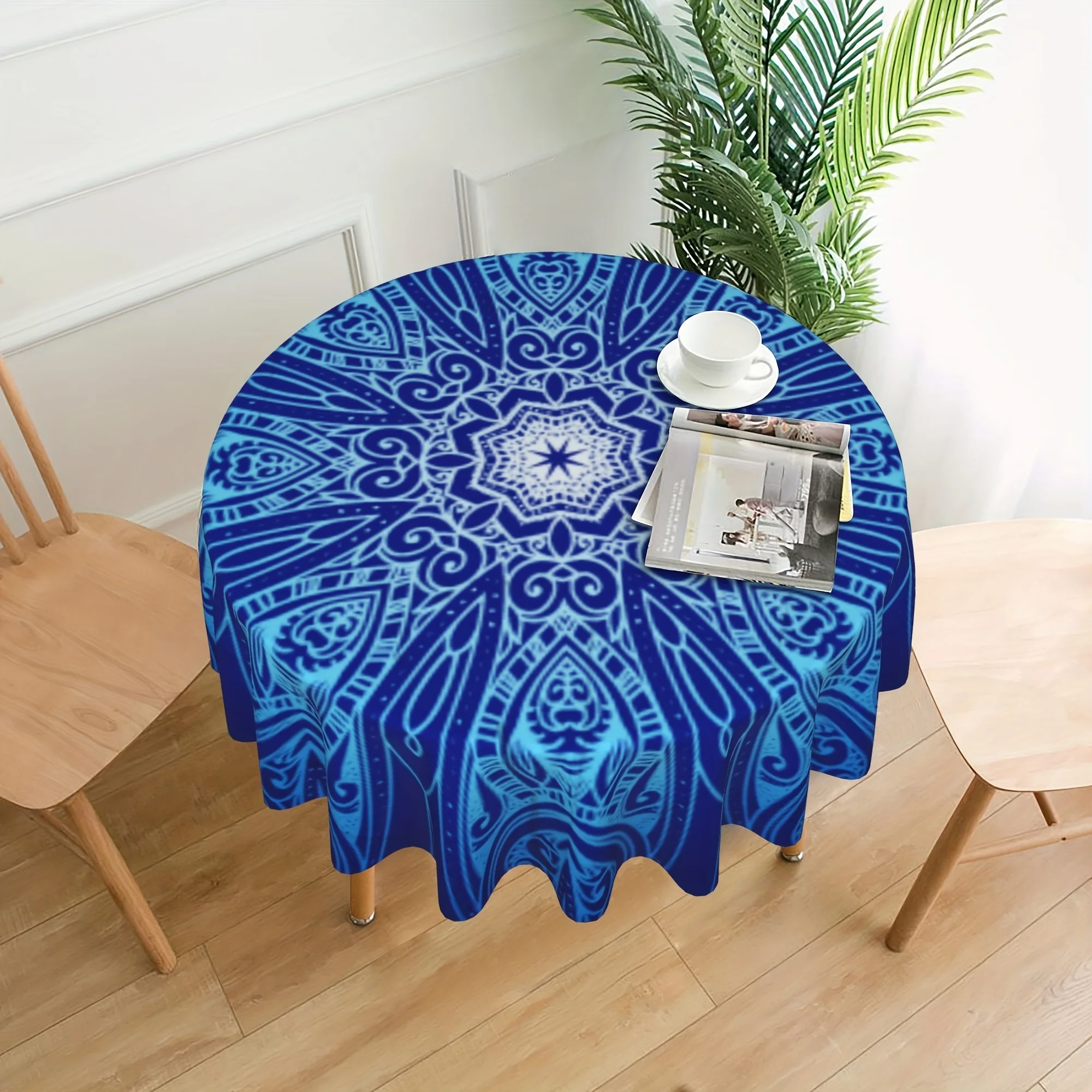

1pc Round Fitted Tablecloth For Oil And Water Resistant Wipeable, Facecloth Backing tablecloth waterproof скатерть на стол