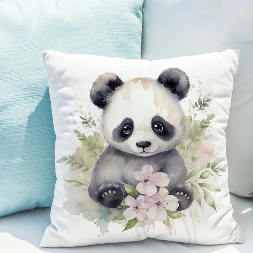 

Наволочка в виде панды, ударные наволочки для кровати, дивана, чехол для подушки, 45x45 см, Осенний декор, декоративные наволочки 40x40, дуплексный принт