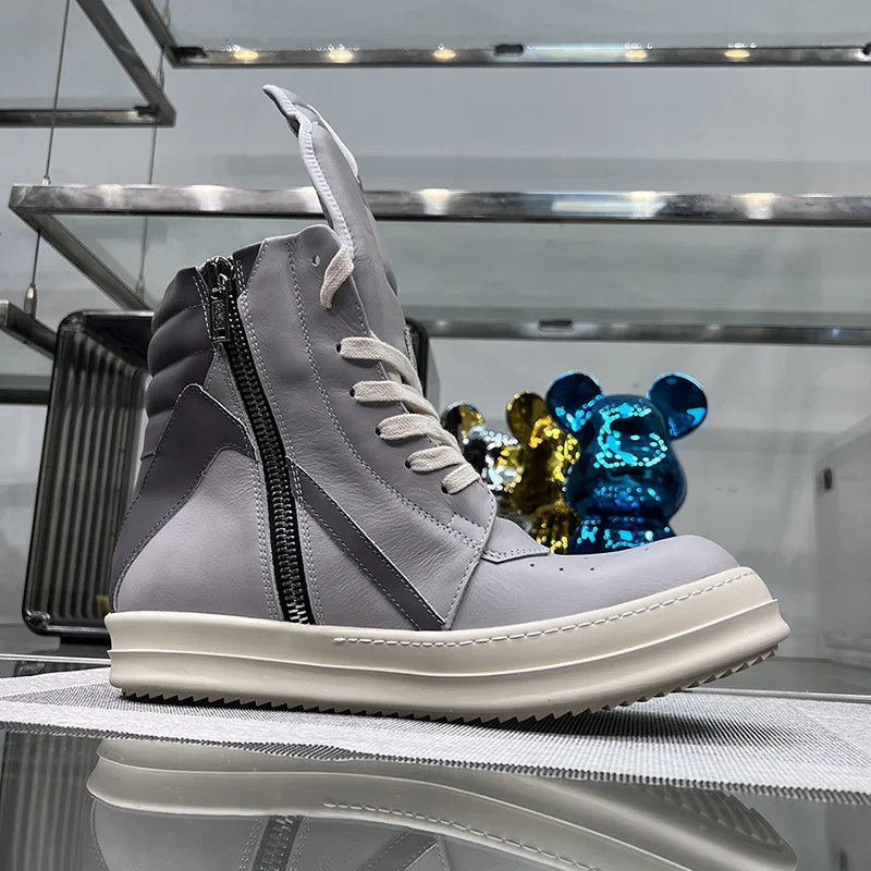 Casual Shoes Men High Top Genuine Leather Trainers Women Geobasket Jumbo Lace Up Designer Sneaker Flats Ankle Boots casual sneakers