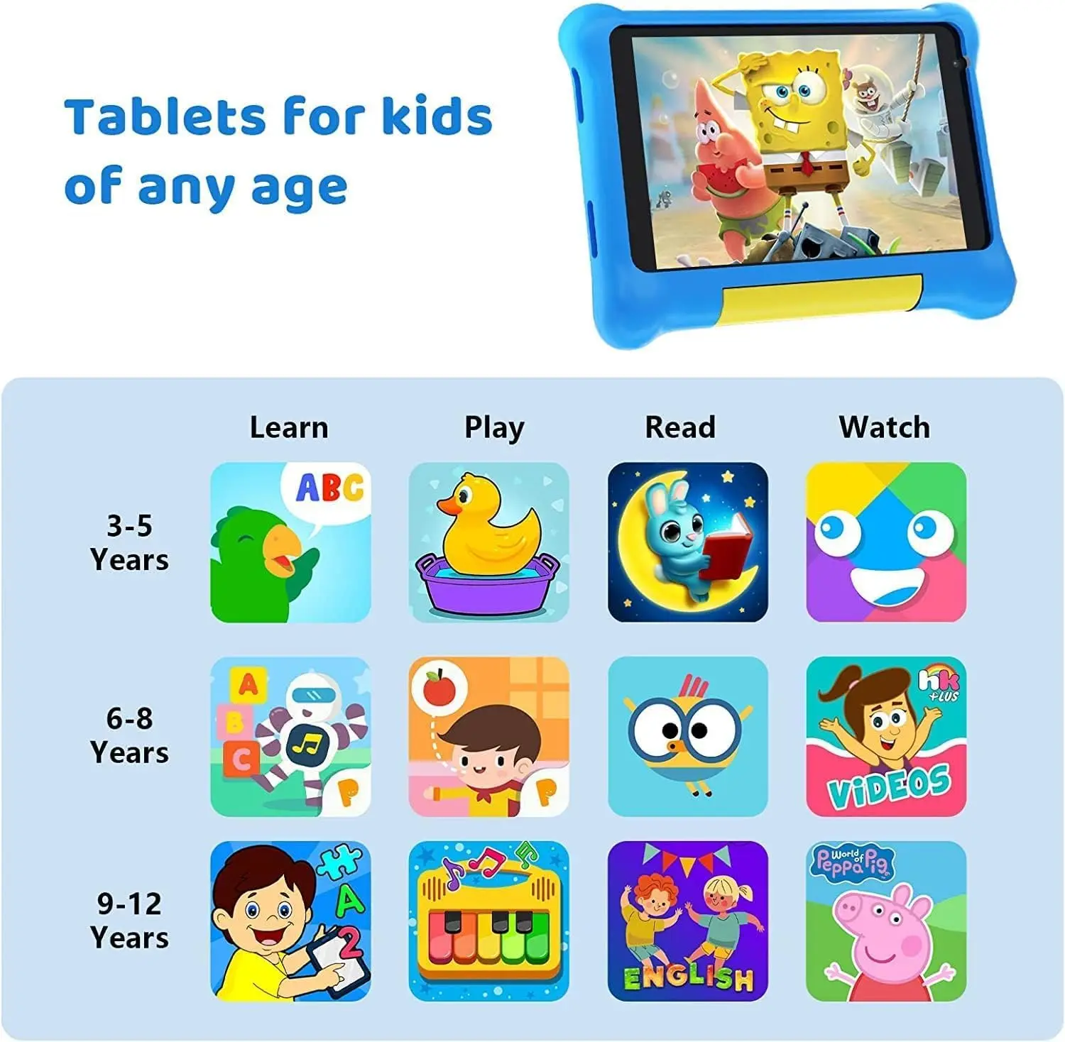 Kid Tablet 7 Inch Tablet for Children Android 13 5GB RAM 32GB ROM 128GB Expandable Quad Core Wi-Fi Bluetooth Type-C Children's - Image 2