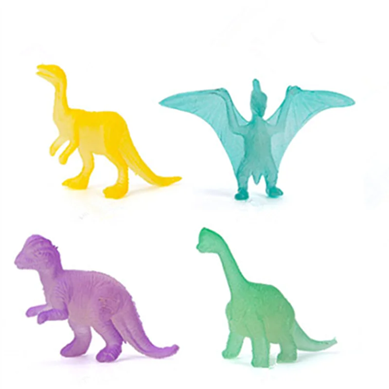 16pcs Luminous Mini Dinosaur Model Toy Plastic Glow in the Dark Decoration Children Boy Gift