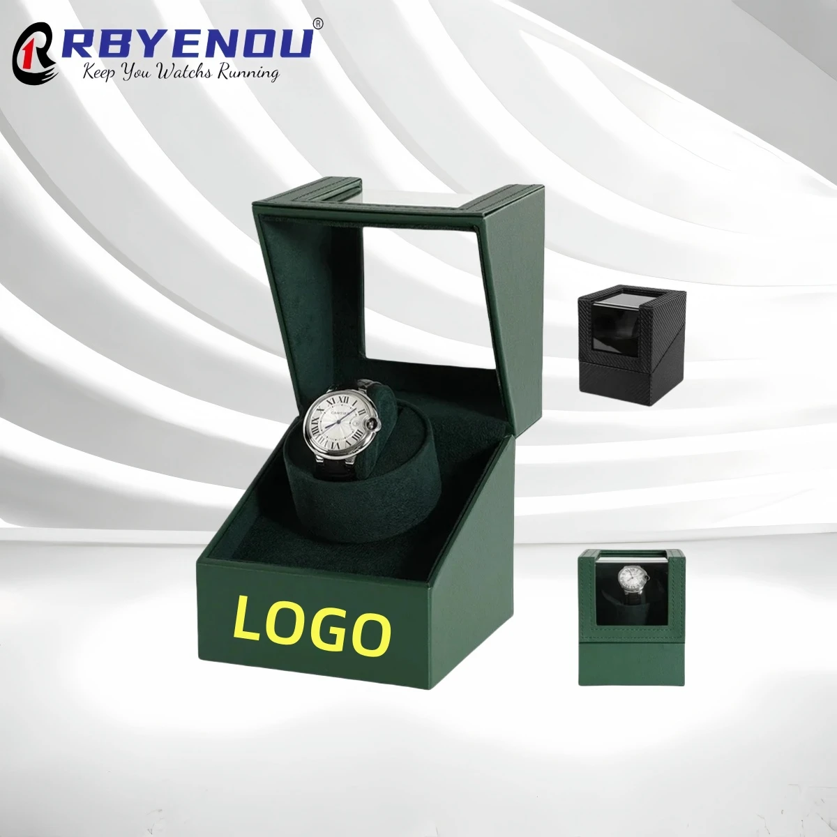 For Rolex Watch Winder Case Automatic Balanced Chain Up Single Slot Box Watchwinder Personalization Name Free Customizable Logo